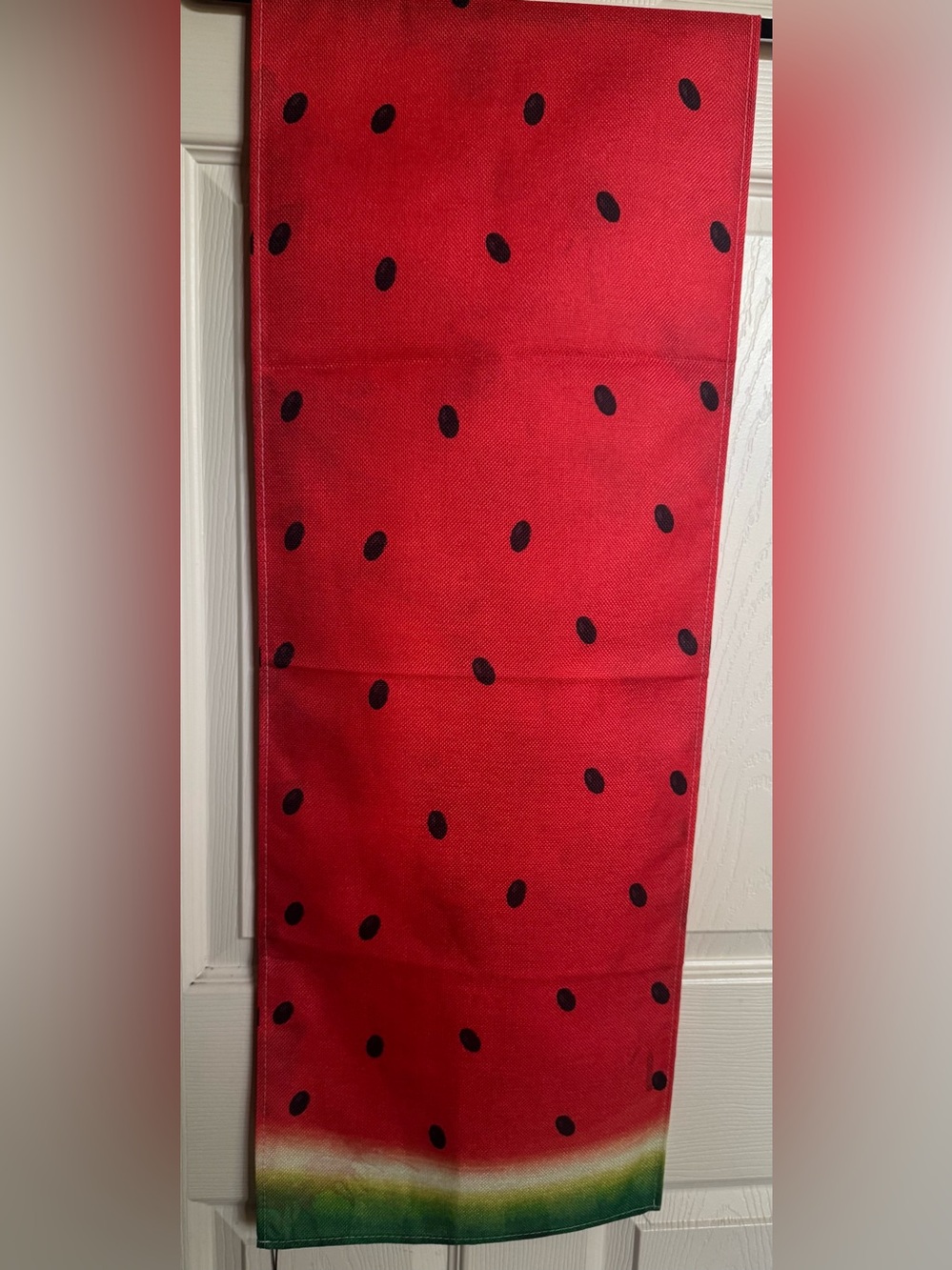 NWOT Red and Black Watermelon Table Runner, 13x72
